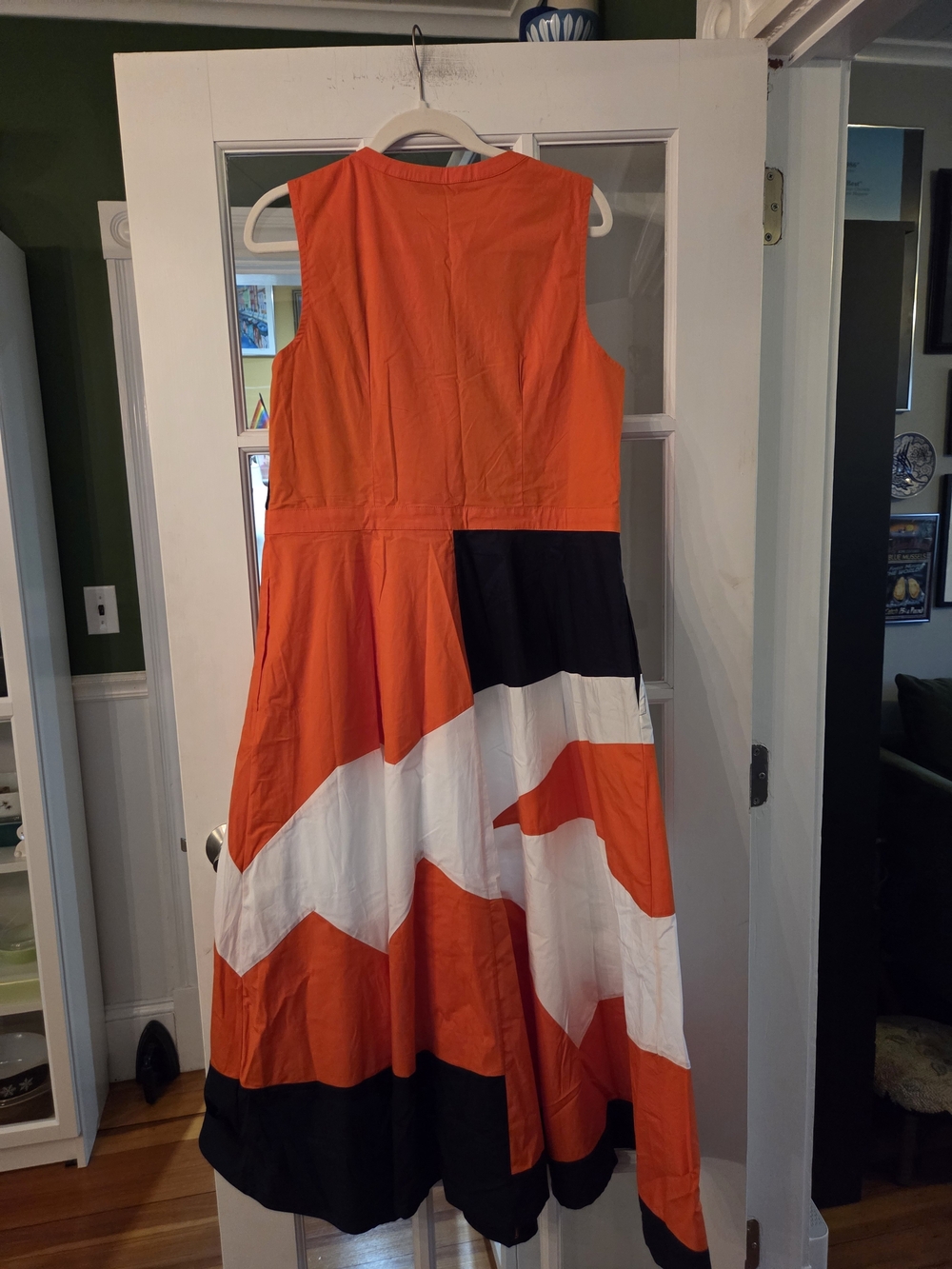 eshakti Orange & Navy Colorblock Midi Dress - Size 16W - Picture 2 of 6